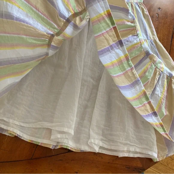 Roller Rabbit 100% cotton Rainbow Striped Ruffle Sleeve Dress size XS - Picture 4 of 8